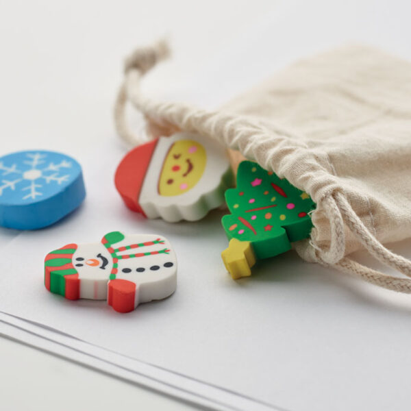 cx1526.jpg Set de 4 gommes de Noël – Image 1