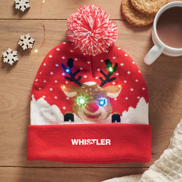 Bonnet de Noël tricoté avec LED – Image 1