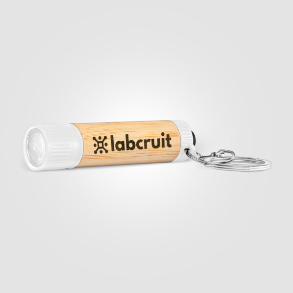 Porte-clés Lampe Torche LED en Bambou – Image 3