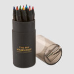 Set de 12 crayons de couleur noirs personnalisés