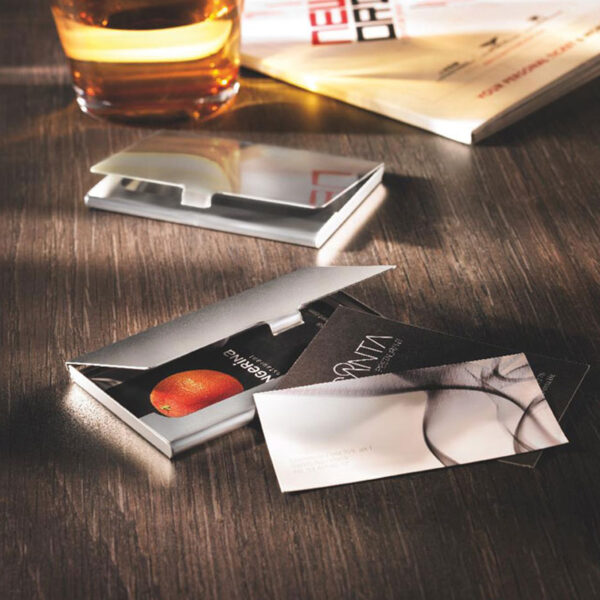 Étui pour Cartes de Visite en Métal Mat – Image 1