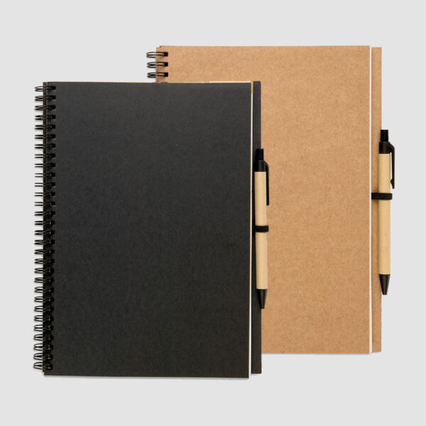 Carnet à Spirale Recyclé avec Stylo – Image 1