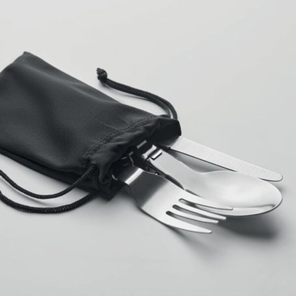 Set d'Ustensiles de Camping 3 Pièces en Acier Inoxydable – Image 1