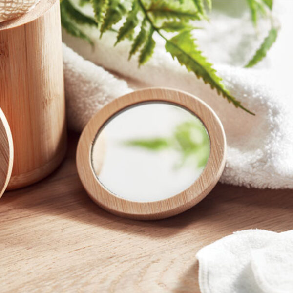 Miroir de poche en bambou – Image 1