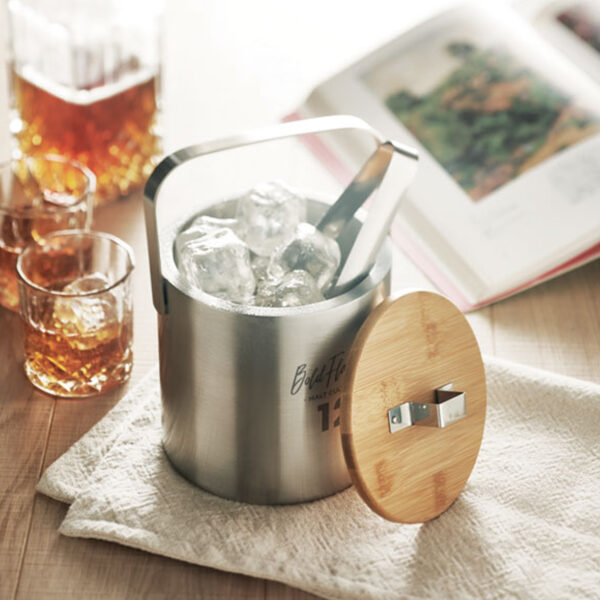 Seau à glace isolé en acier inoxydable double paroi – Image 1