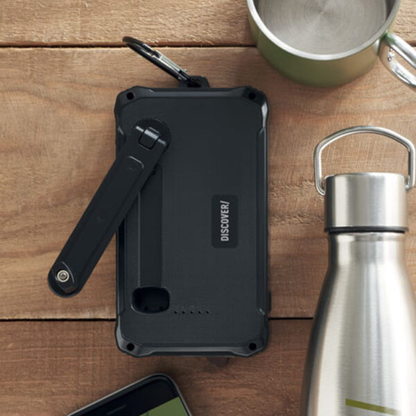 Powerbank solaire 8000 mAh avec dynamo manivelle – Image 1