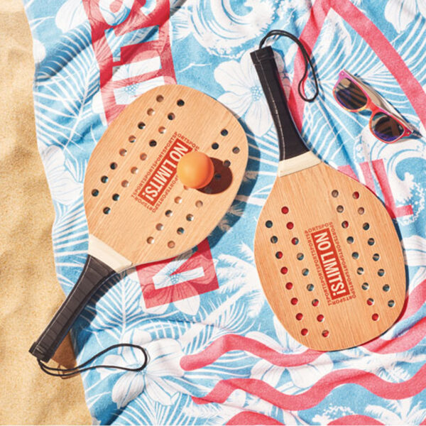 Set de Beach Tennis en Bois de Rose – Image 1