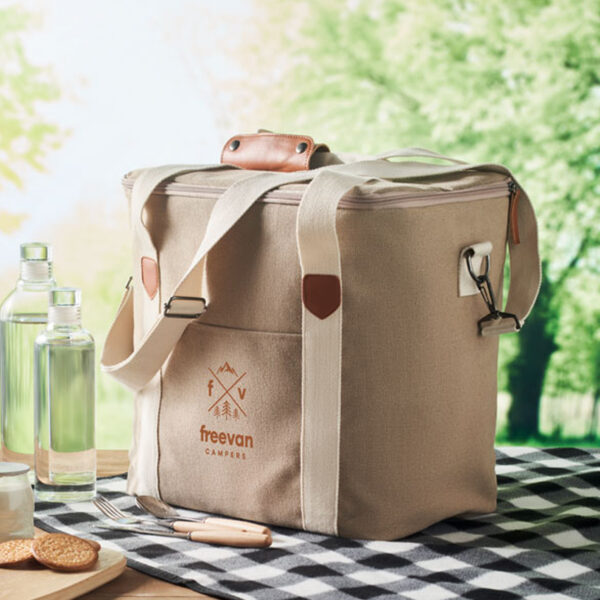 Grand sac glacière en toile lavée – Image 1