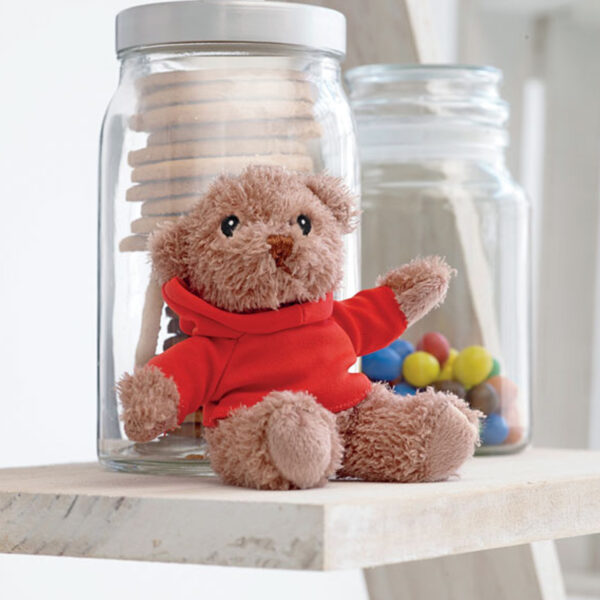 Ours en peluche avec T-shirt à capuche en coton – Image 1