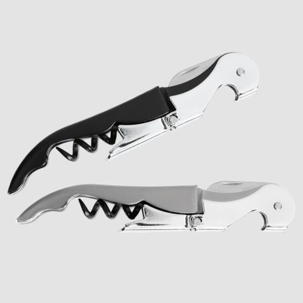 mo8322.jpg Sommelier en acier inoxydable avec double tire-bouchon – Image 1