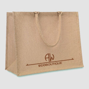 Sac shopping en jute laminé avec anses en coton renforcé