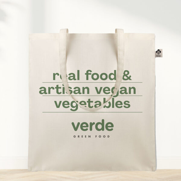 Sac shopping en coton bio à anses longues 105 g/m² – Image 1