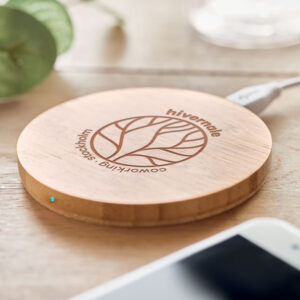 Chargeur sans fil en bambou