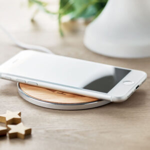 Chargeur sans fil en bambou et aluminium