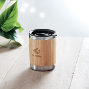 Gobelet Isotherme en Acier Inoxydable et Bambou