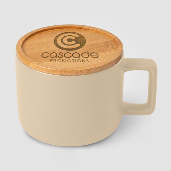 Café Virtuoso - Mug en céramique de 355 ml avec couvercle en bambou – Image 4