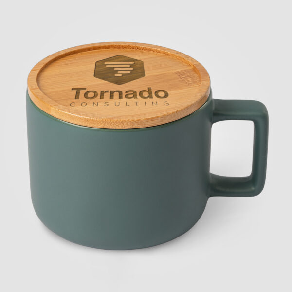 Café Virtuoso - Mug en céramique de 355 ml avec couvercle en bambou – Image 5