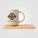 Café Duo - Ensemble tasse en céramique de 325 ml et planche en bambou – Image 5