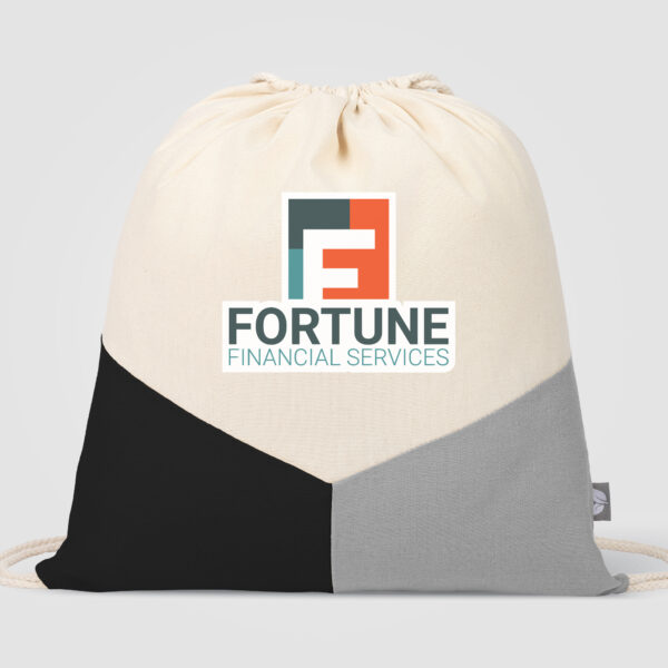 Sac à Cordon Triad en Coton Recyclé Multicolor – Image 5