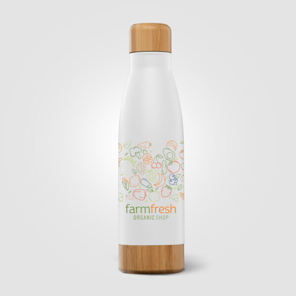 Ibiza Bamboo - Bouteille en acier inoxydable à double paroi de 650 ml – Image 3
