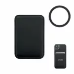 Porte-cartes magnétique en cuir PU avec support et anneau métallique – Image 2