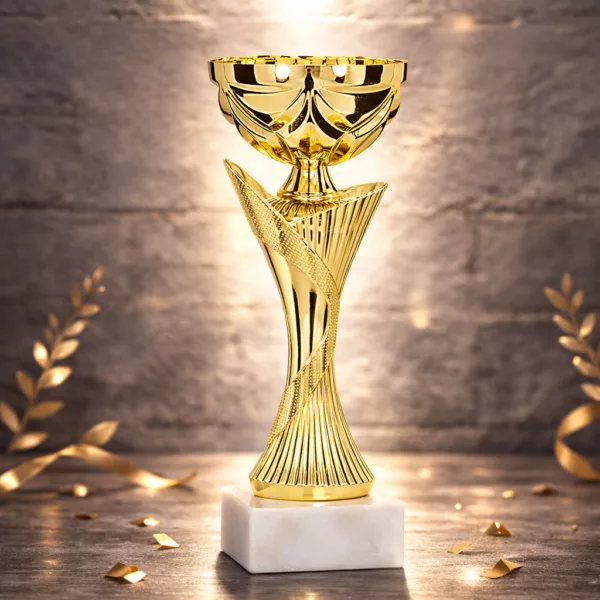 Coupe trophée dorée design sobre et élégant – Image 1