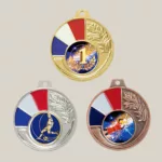 Médaille 50 mm Or, Argent ou Bronze avec drapeau français – Image 2