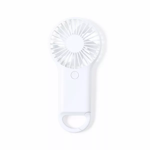 Ventilateur portable avec mousqueton – 2 vitesses – ABS blanc – Image 2