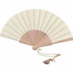 Éventail en bois avec bracelet et pompon – Personnalisable – Image 3