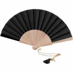 Éventail en bois avec bracelet et pompon – Personnalisable – Image 4