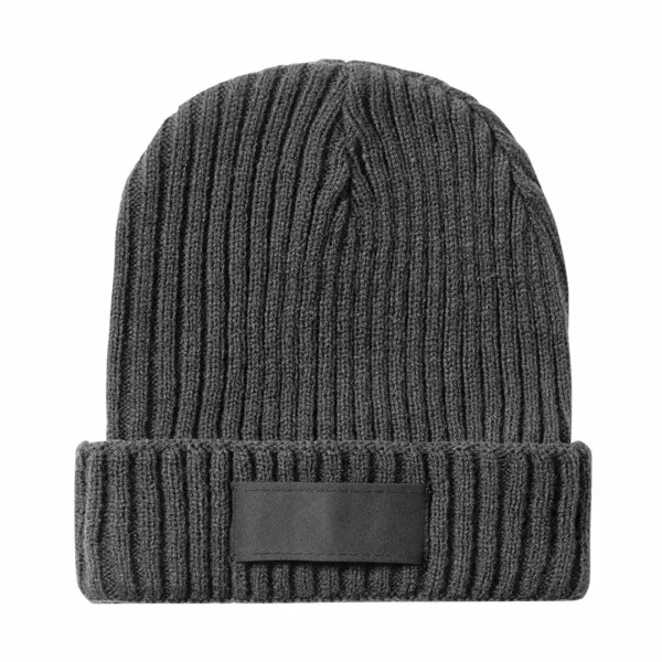 Bonnet en maille côtelée avec étiquette personnalisable – Image 4