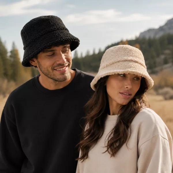 Bonnet Sherpa doux et chaud avec cordon de serrage – Image 1