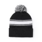 Bonnet à pompon bicolore en acrylique – Doux, chaud et personnalisable – Image 4