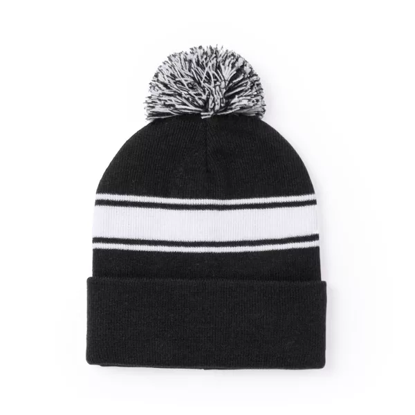 Bonnet à pompon bicolore en acrylique – Doux, chaud et personnalisable – Image 4