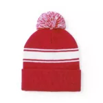 Bonnet à pompon bicolore en acrylique – Doux, chaud et personnalisable – Image 3