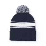 Bonnet à pompon bicolore en acrylique – Doux, chaud et personnalisable – Image 2