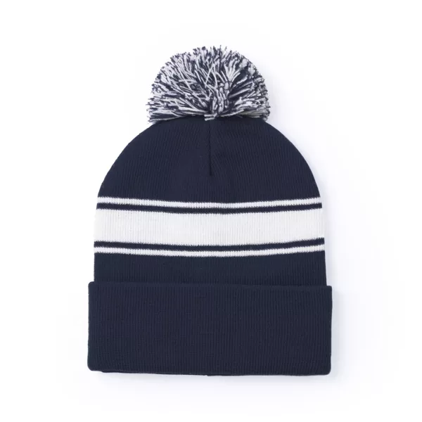 Bonnet à pompon bicolore en acrylique – Doux, chaud et personnalisable – Image 2