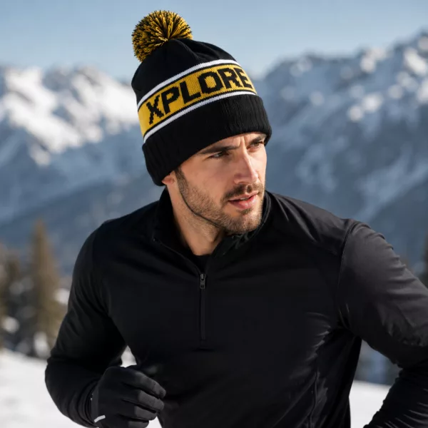 mw1016 Le bonnet pompon jacquard personnalisation incluse – Image 1